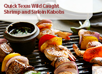 Quick Texas Wild caught Shrimp and Sirloin Kabobs